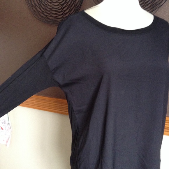 black BANANA REPUBLIC slouch long-sleeve tee S - Picture 2 of 5